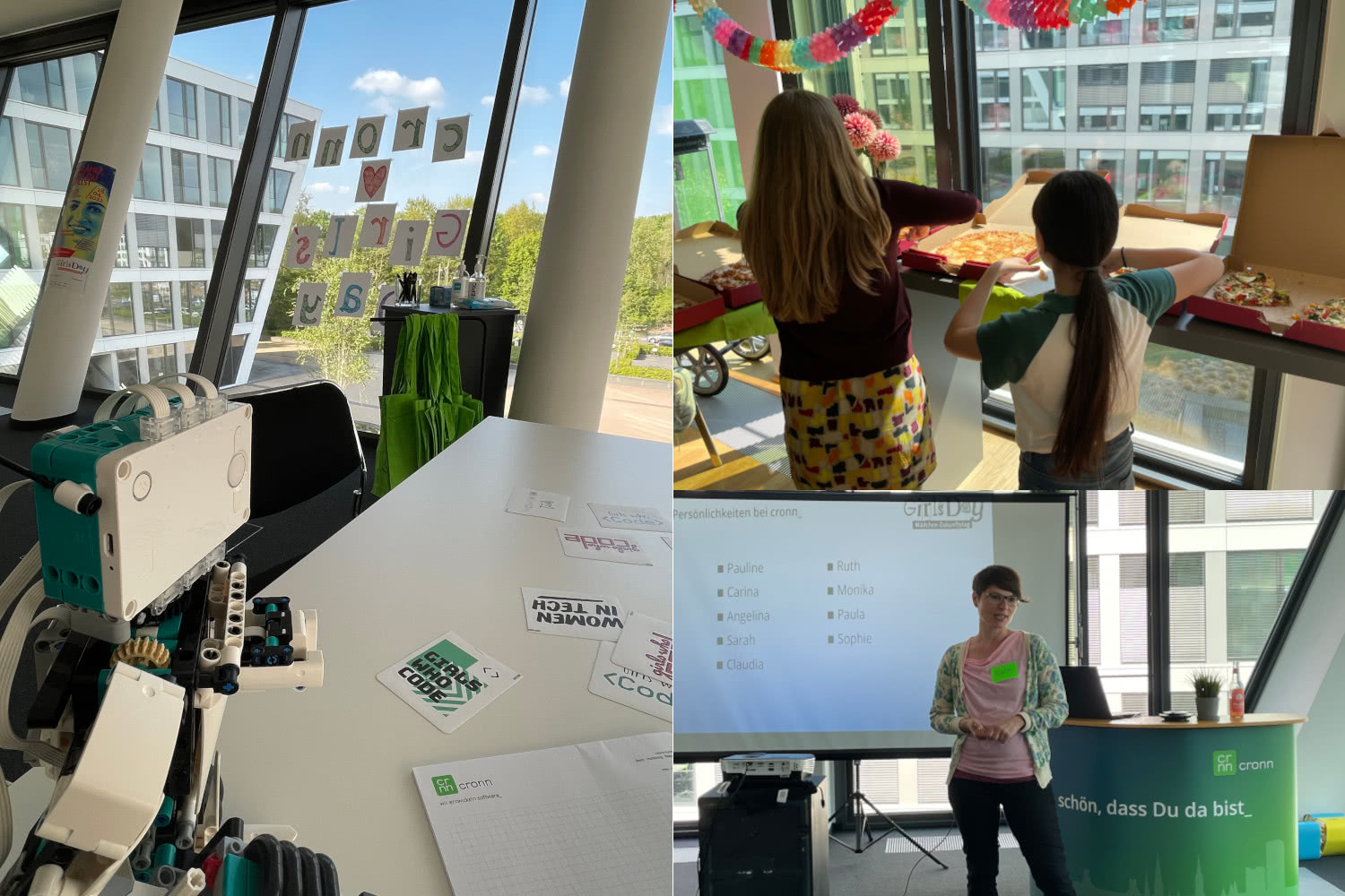 Kollage mit Eindrücken des Girls'Day 2022 bei cronn.