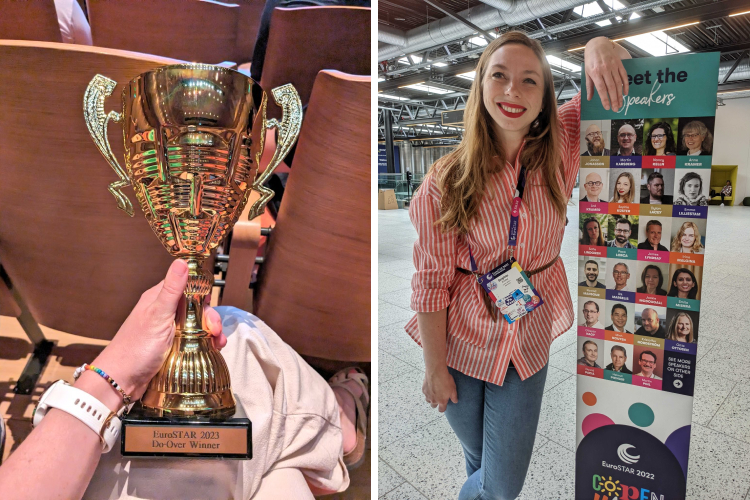 Collage verschiedener Impressionen von Sophies Konferenzen