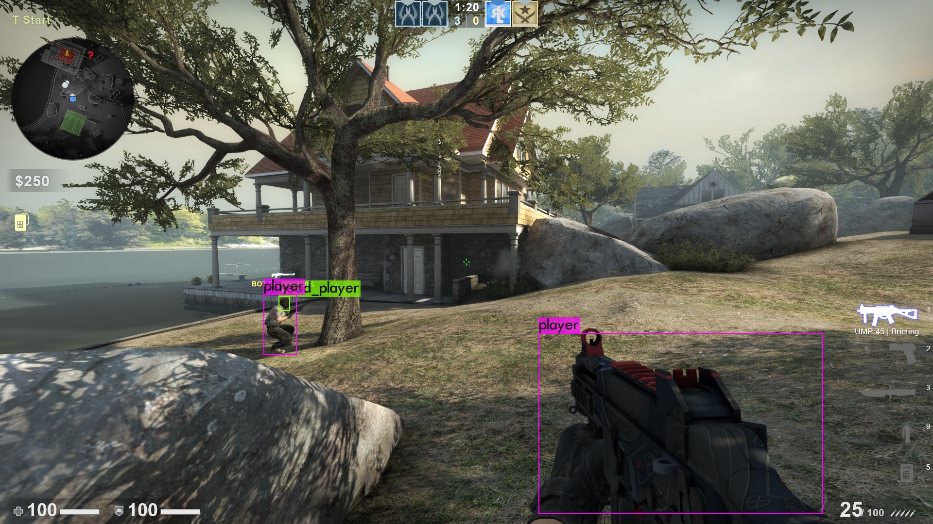 Example prediction of an image taken from CS:GO